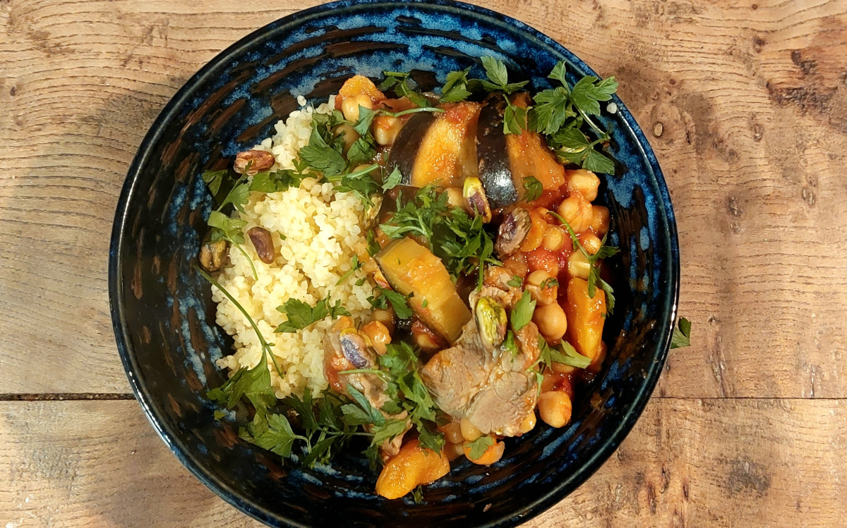 Lamb with Chickpeas and Aubergine